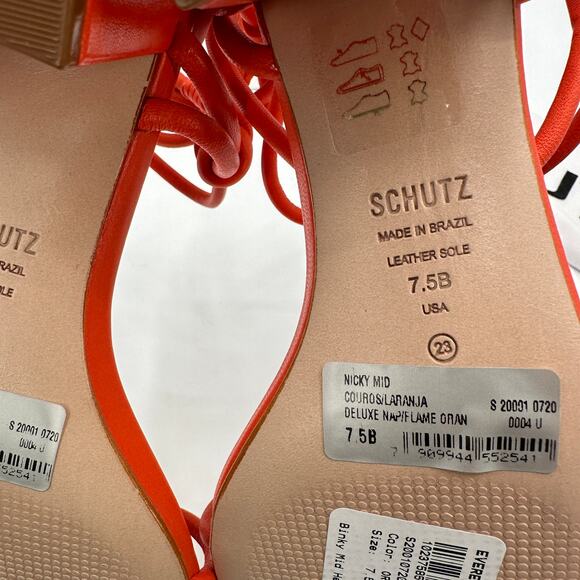 SCHUTZ Evereve New in Box Binky Mid Strappy Heel Sandal in Orange // 7.5 - Picture 8 of 13